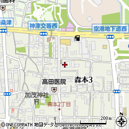 兵庫県伊丹市森本3丁目54周辺の地図