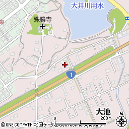 静岡県掛川市大池258周辺の地図