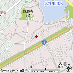 静岡県掛川市大池254周辺の地図