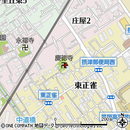 大阪府摂津市東正雀14-6周辺の地図