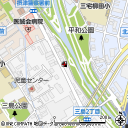 ＥＮＥＯＳ摂津ＳＳ周辺の地図