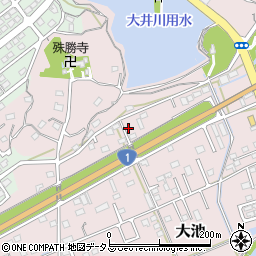 静岡県掛川市大池44周辺の地図