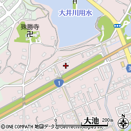 静岡県掛川市大池45周辺の地図