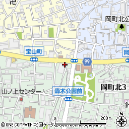 大阪府豊中市宝山町2-1周辺の地図