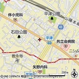 兵庫県加古川市米田町平津575-1周辺の地図