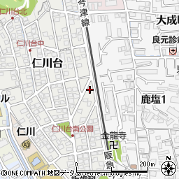 兵庫県宝塚市仁川台91周辺の地図