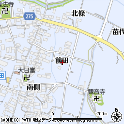 愛知県知多郡美浜町奥田前田周辺の地図