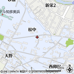 愛知県知多郡美浜町奥田松中周辺の地図