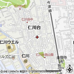 兵庫県宝塚市仁川台110周辺の地図