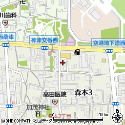 兵庫県伊丹市森本3丁目8周辺の地図