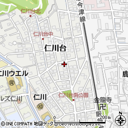 兵庫県宝塚市仁川台109周辺の地図
