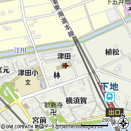 豊橋市役所　津田保育園周辺の地図