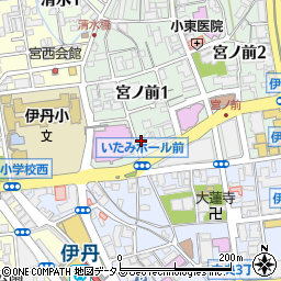 タイムズ阪急伊丹駅前第５駐車場周辺の地図