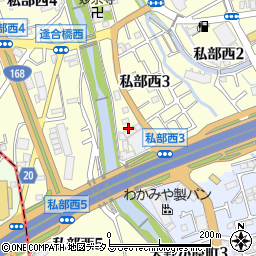 大阪府交野市私部西3丁目24周辺の地図