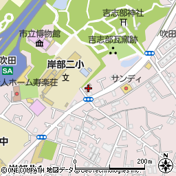 岸二地区公民館周辺の地図