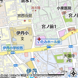 東リ　いたみホール（伊丹市立文化会館）　大ホール周辺の地図