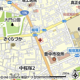 播州信用金庫豊中支店周辺の地図