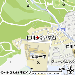兵庫県宝塚市仁川うぐいす台3-14周辺の地図