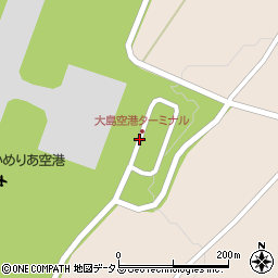 大島空港（東京大島かめりあ空港）ターミナル発着口周辺の地図