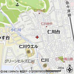 兵庫県宝塚市仁川台652-24周辺の地図
