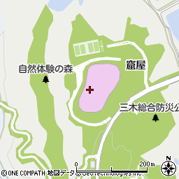 ブルボンビーンズドーム（兵庫県立三木総合防災公園屋内テニス場）周辺の地図