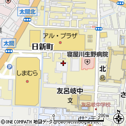 大阪府寝屋川市日新町周辺の地図