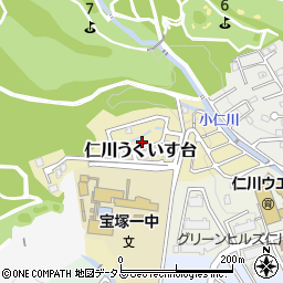 兵庫県宝塚市仁川うぐいす台3-11周辺の地図
