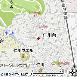 兵庫県宝塚市仁川台179周辺の地図