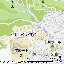 兵庫県宝塚市仁川うぐいす台5-1周辺の地図