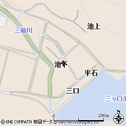 愛知県豊橋市石巻町池下周辺の地図