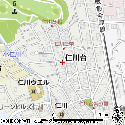 兵庫県宝塚市仁川台185周辺の地図