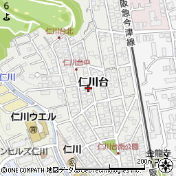 兵庫県宝塚市仁川台204周辺の地図