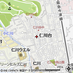 兵庫県宝塚市仁川台周辺の地図