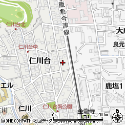 兵庫県宝塚市仁川台274周辺の地図