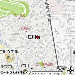 兵庫県宝塚市仁川台223周辺の地図