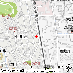 兵庫県宝塚市仁川台277周辺の地図