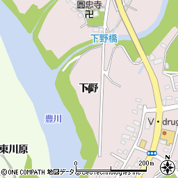 愛知県豊橋市牛川町下野周辺の地図