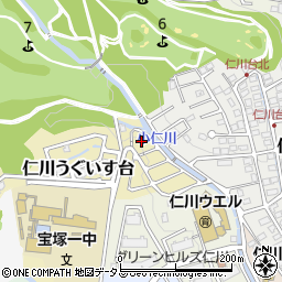 兵庫県宝塚市仁川うぐいす台11-12周辺の地図