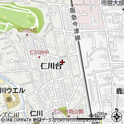 兵庫県宝塚市仁川台244周辺の地図