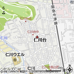 兵庫県宝塚市仁川台206周辺の地図