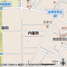 愛知県豊橋市石巻町内屋敷周辺の地図