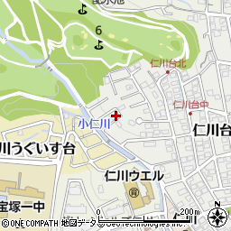兵庫県宝塚市仁川台636-12周辺の地図
