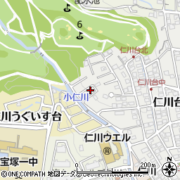 兵庫県宝塚市仁川台636-22周辺の地図
