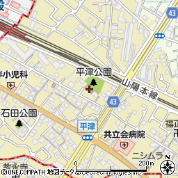 平津公会堂周辺の地図