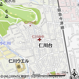 兵庫県宝塚市仁川台196-1周辺の地図