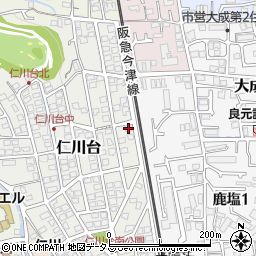 兵庫県宝塚市仁川台279周辺の地図