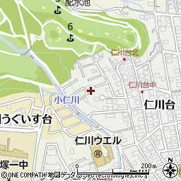 兵庫県宝塚市仁川台636-18周辺の地図