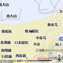 愛知県西尾市吉良町宮崎（奥末屋尻）周辺の地図