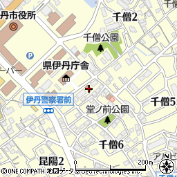 伊丹千僧郵便局 ＡＴＭ周辺の地図
