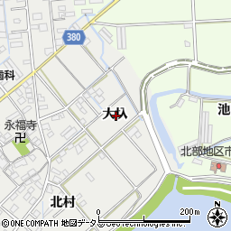 愛知県豊橋市下地町大圦周辺の地図